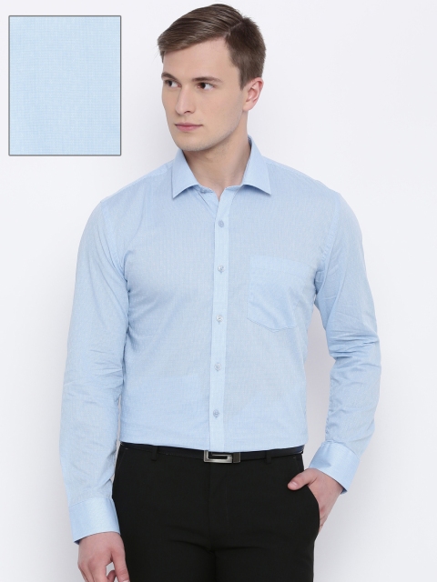 

John Miller Men Blue Slim Fit Self Design Formal Shirt