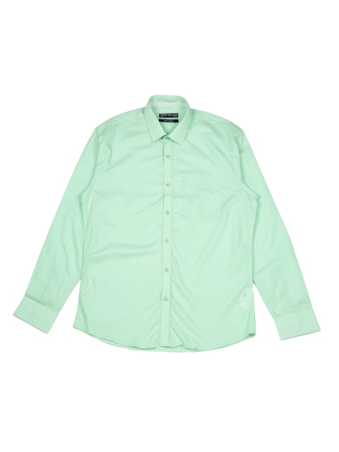 

John Miller Men Green Slim Fit Self Design Casual Shirt