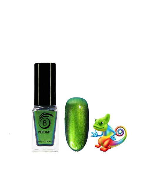 

BEROMT Green Multichromatic Glossy Nail Polish-Hidden Forest