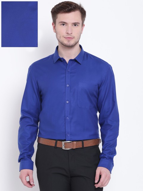 

John Miller Men Blue Slim Fit Solid Formal Shirt