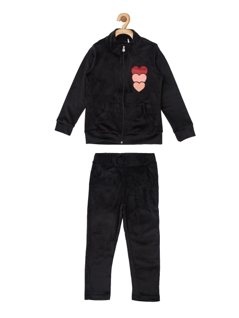 

Sweet Dreams Kids Girls Black Solid Tracksuit