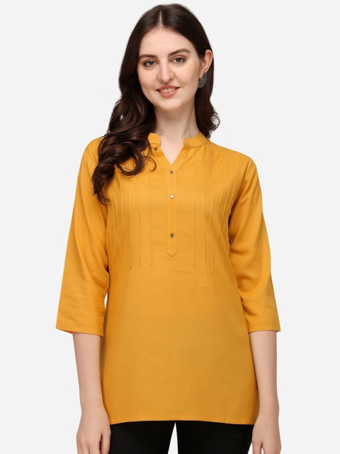 

Pure 9 Women Yellow Pure Cotton Casual wear Kurti