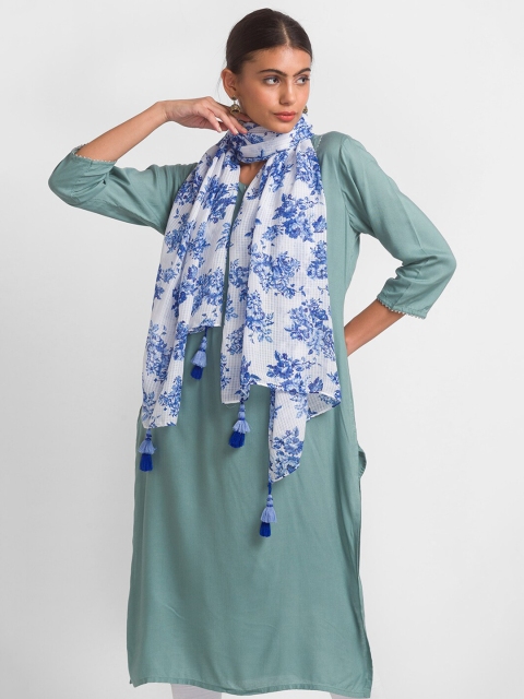 

Globus Women Blue & White Printed Scarf