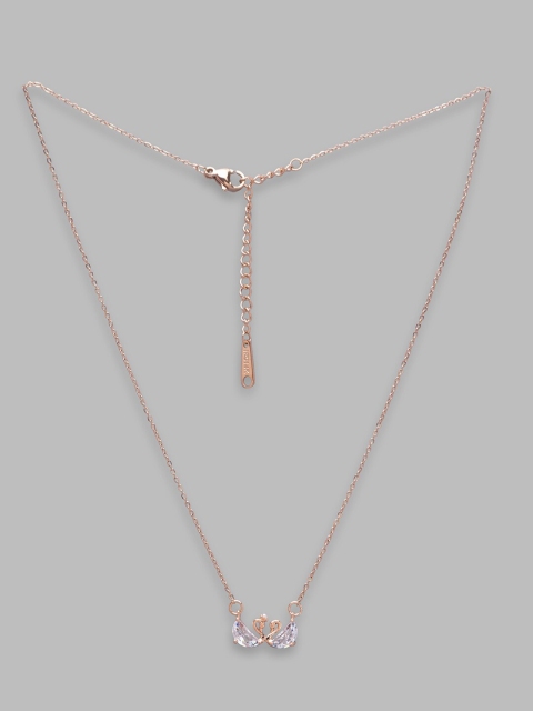 

Globus Women White Rose Gold-Plated Minimal Chain