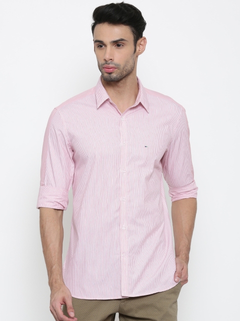 

Indigo Nation Men Red & White Slim Fit Striped Casual Shirt