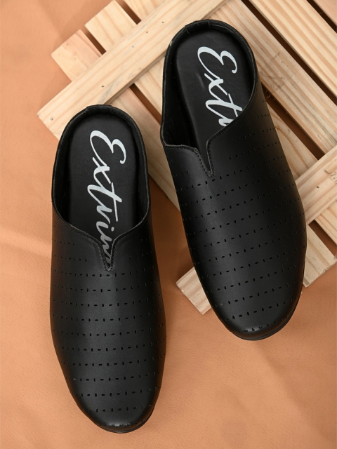 

EXTRIMOS Men Black Perforations Mules