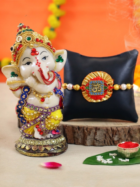 

TIED RIBBONS Ganesha Idol Statue Rakhi Combo Gift Set, Multi