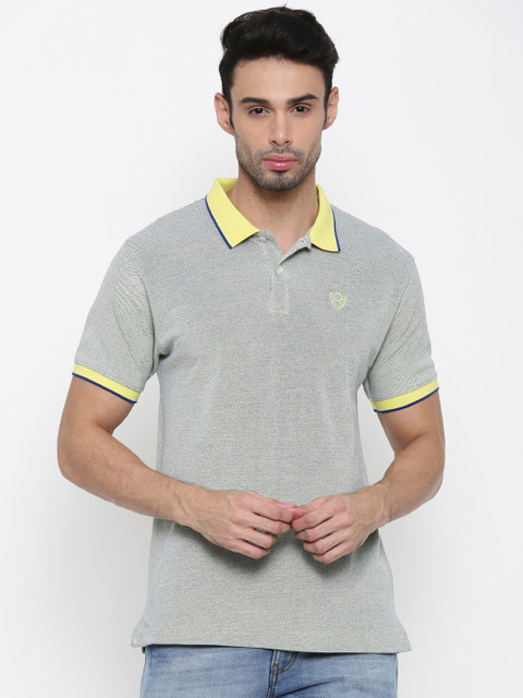 

SCULLERS Men Yellow Slim Fit Polo Collar T-shirt, Green
