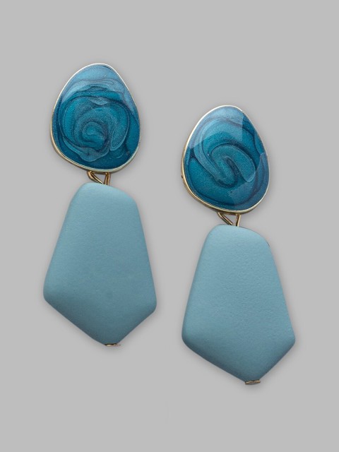 

Globus Blue Geometric Drop Earrings