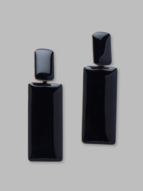 

Globus Black Geometric Drop Earrings