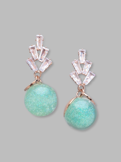 

Globus Sea Green Geometric Drop Earrings