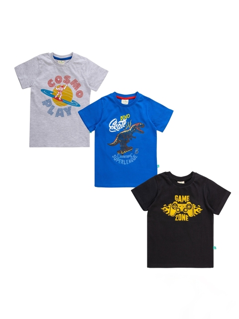 

JusCubs Boys Pack of 3 Printed T-shirt, Grey