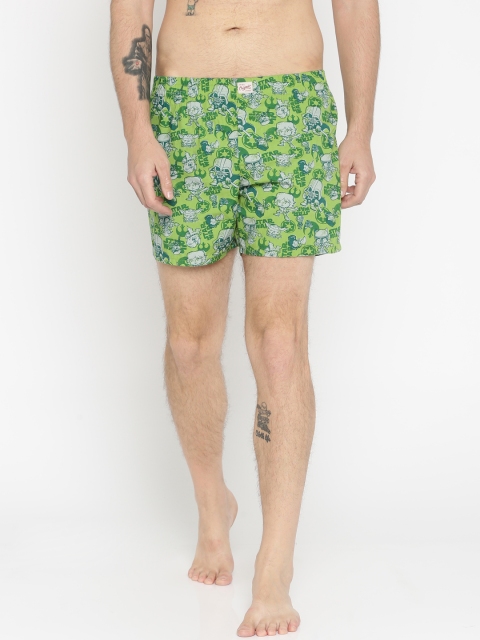 

Jack & Jones Men Green Printed Boxers 1848573005