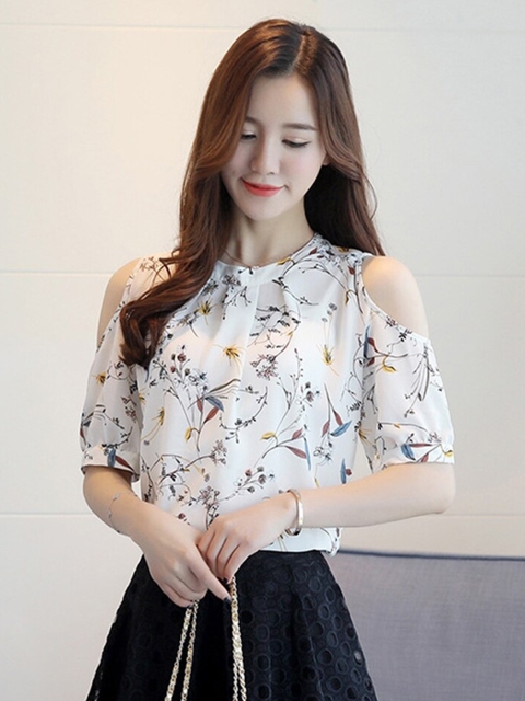 

BoStreet White Floral Print Top