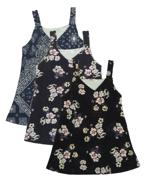 

OLIVE MIST Blue Floral A-Line Dress