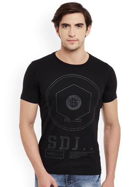

Duke Men Black Printed Round Neck T-shirt