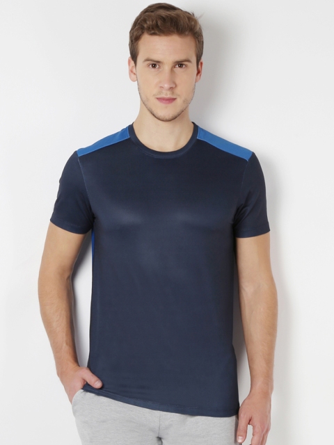 Peter England Men Blue Slim Fit Round Neck T-shirt Peter England Men Blue Slim Fit Round Neck T-shirt