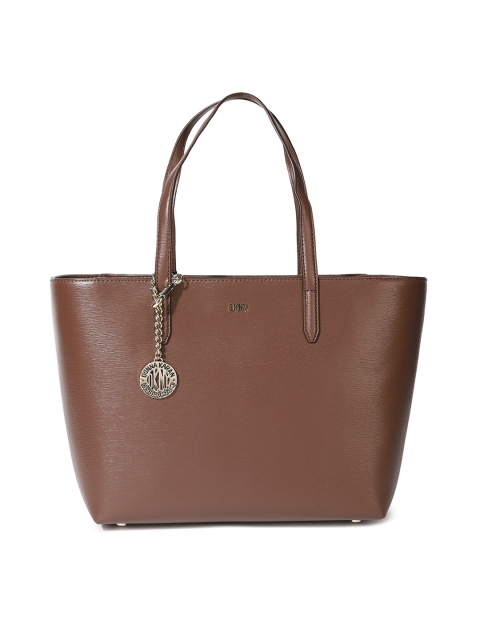 

DKNY Brown Textured Leather Shopper Tote Bag