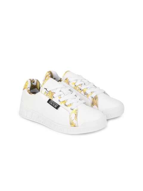 

Versace Jeans Couture Women White Printed Leather Sneakers