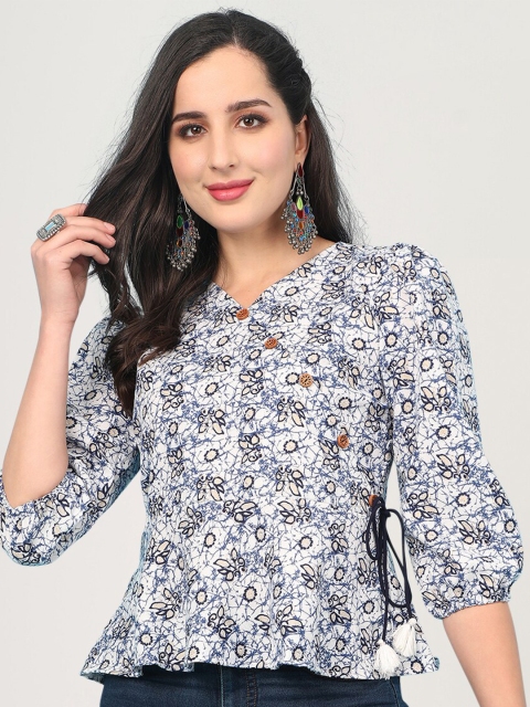 

J Turritopsis Blue Floral Print Top