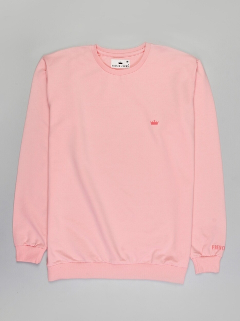 

FRENCH CROWN Men Pink Solid T-shirt
