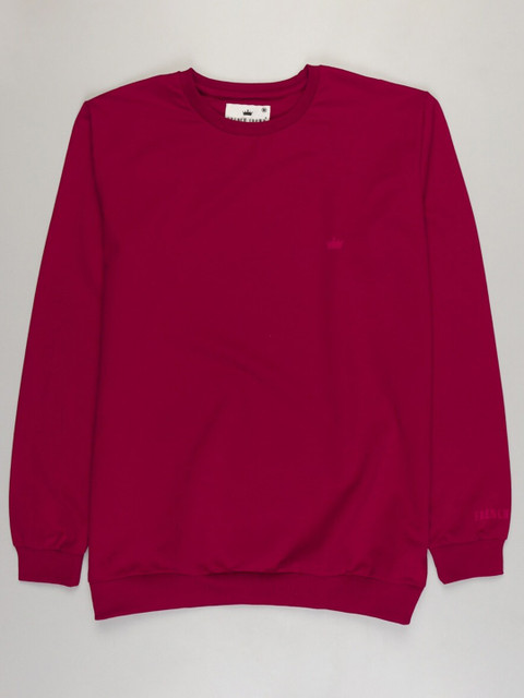 

FRENCH CROWN Men Red Solid Sweatshirt
