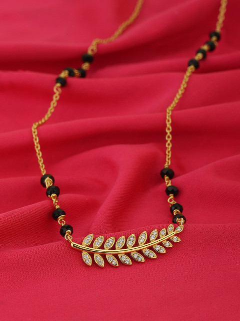 

VANBELLE Black Gold-Plated Sterling Silver Beaded Mangalsutra