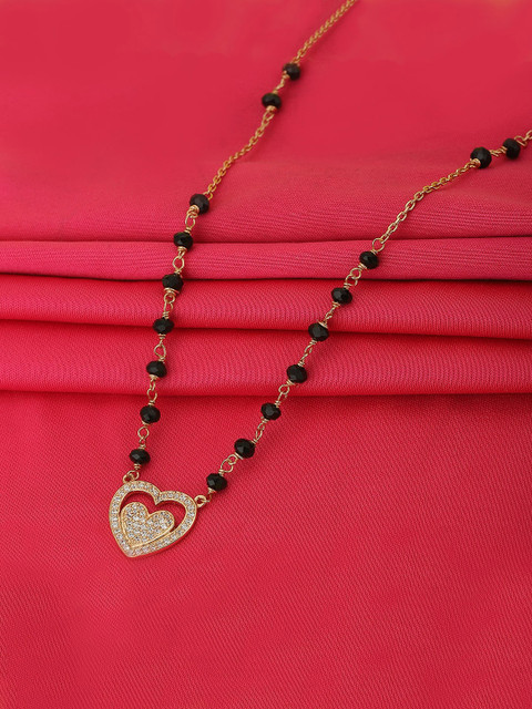 

VANBELLE 925 Sterling Silver Zirconia Studded Rose Gold Plated Mangalsutra