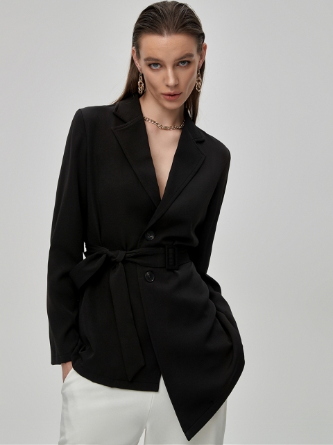 

URBANIC Women Black Solid Single-Breasted Formal Classic Blazer