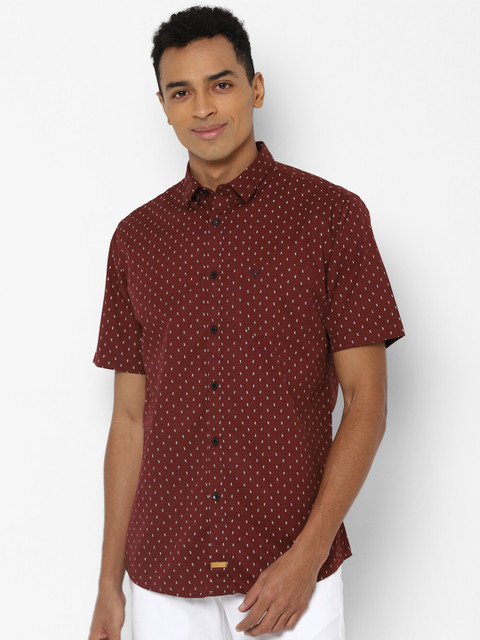 

Allen Solly Men Maroon Slim Fit Printed Casual Shirt