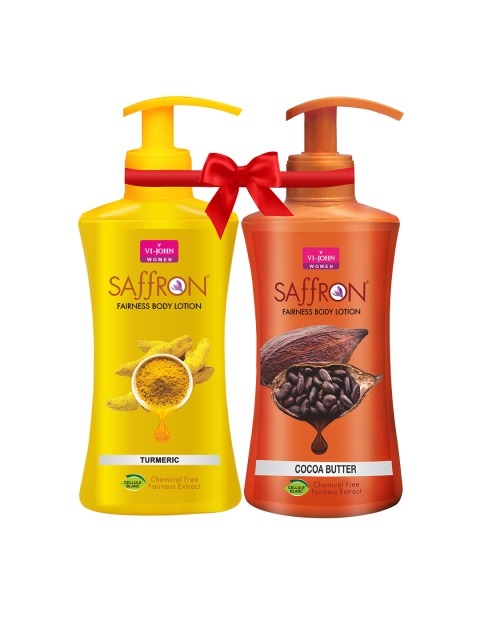 

VI-JOHN Women Set Of 2 Zero Chemical All Skin Type Saffron Body Lotion, Multi