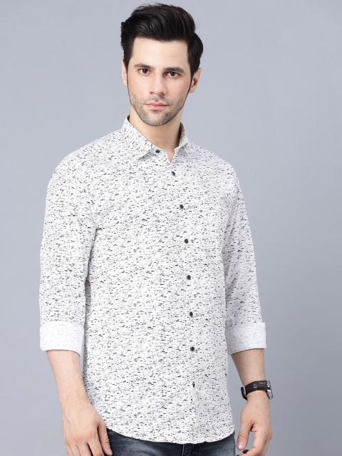 

MR KAMEEJ Men White Relaxed Floral Printed Casual Shirt