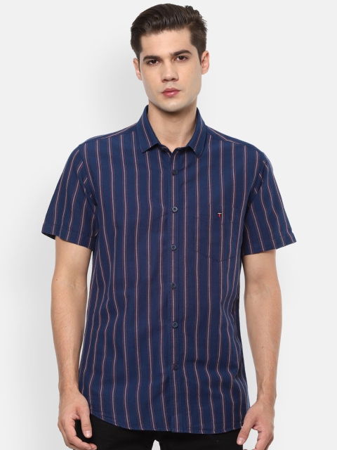 

Louis Philippe Sport Men Navy Blue Slim Fit Striped Casual Shirt