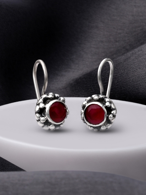 

Silvora by Peora Red Floral Studs Earrings