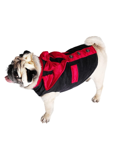 

Dchica Paws Black & Red Solid Tuxedo Dog Jackets