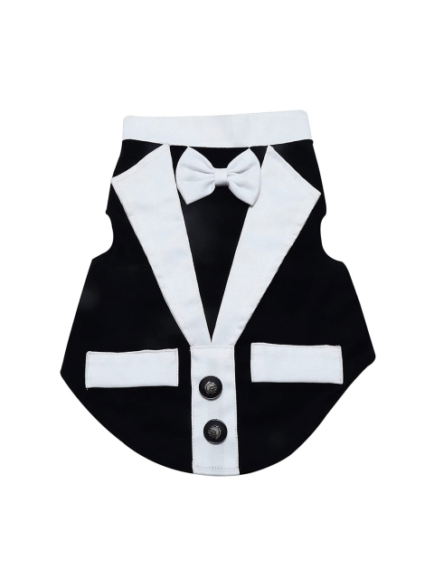 

Dchica Paws Black & White Solid Dog Tuxedo