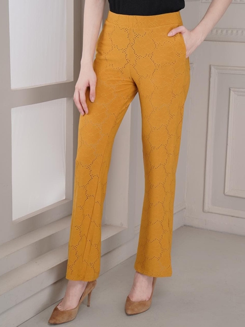 

Lakshita Women Mustard Yellow Relaxed Straight Fit Trousers