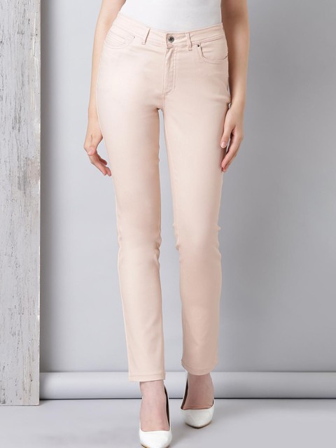 

Lakshita Women Peach-Coloured Cropped Skinny Fit Stretchable Jeans