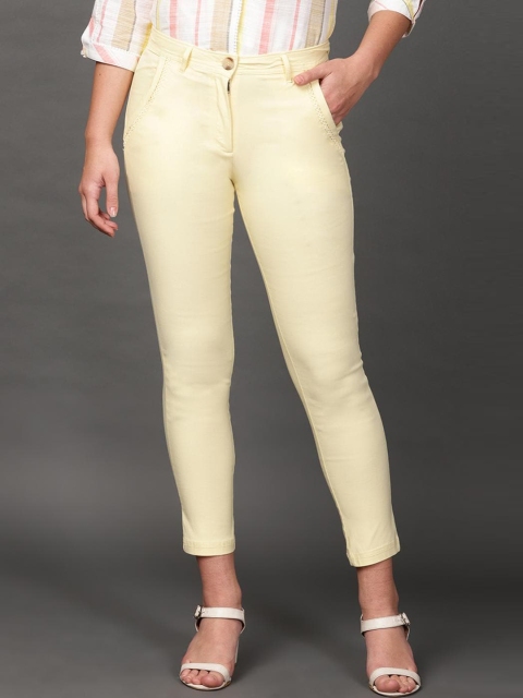 

Lakshita Women Yellow Comfort Skinny Fit Trousers