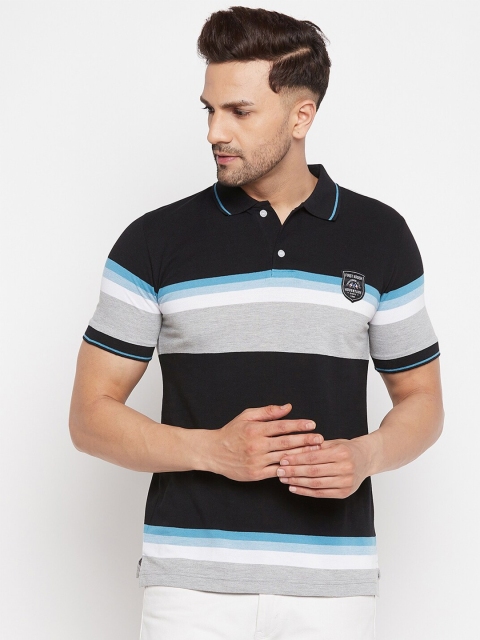

FirstKrush Men Black & Grey Striped T-shirt