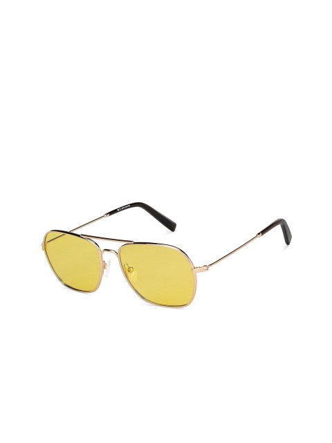 

John Jacobs Unisex Yellow Lens & Gold-Toned Square Sunglasses with Polarised and UV Protected Lens