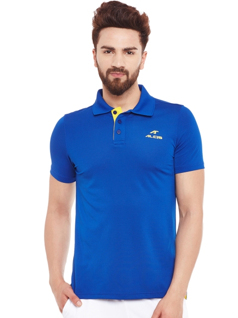 

Alcis Men Blue Solid Slim Fit Polo Collar T-shirt