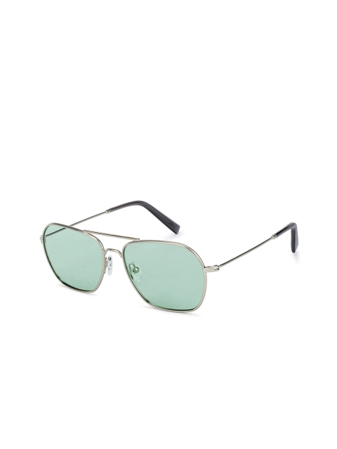 

John Jacobs Unisex Green Lens & Silver-Toned Square Sunglasses with Polarised and UV Protected Lens