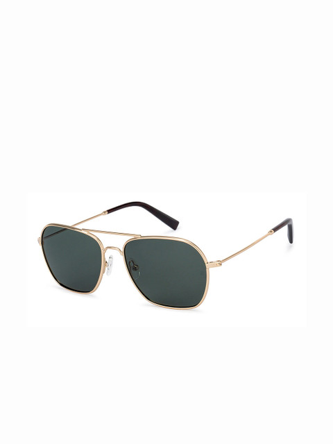 

John Jacobs Unisex Green Lens & Gold-Toned Square Sunglasses with Polarised and UV Protected Lens