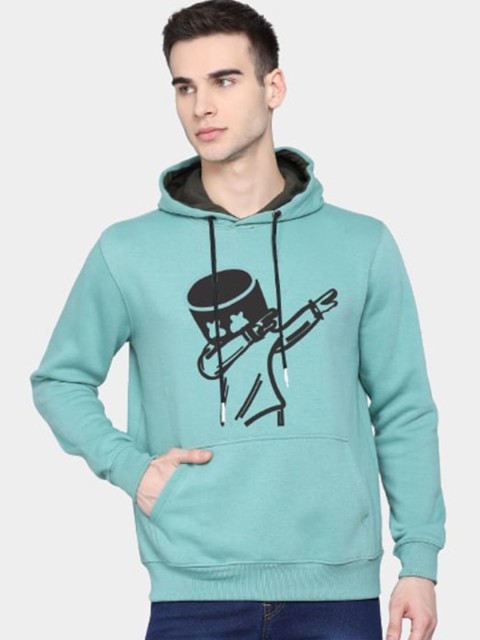 

PockMAN Men Printed Long Sleeves Sweatshirt Hoodie, Green