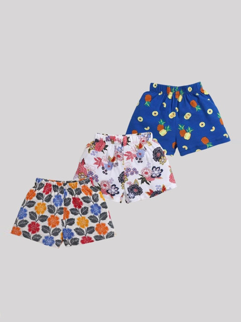 

CrayonFlakes Girls Multicoloured Floral Printed Shorts, Multi