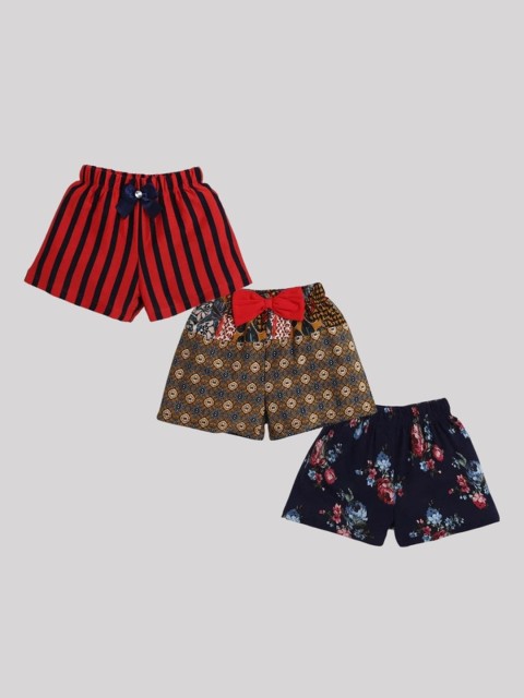 

CrayonFlakes Girls Multicoloured Floral Printed Shorts, Multi