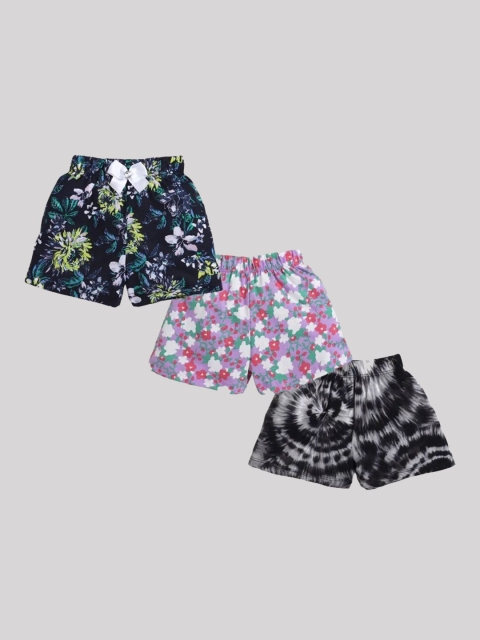

CrayonFlakes Kids-Girls Multicoloured Floral Printed Shorts, Multi