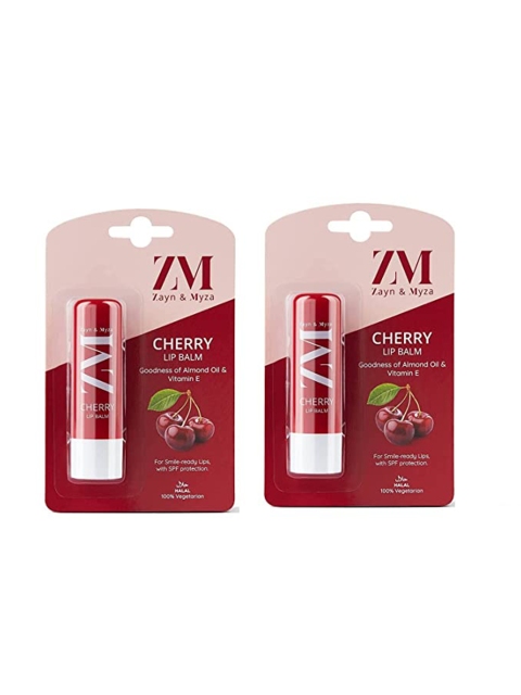 

ZM Zayn & Myza Pack Of 2 Cherry Lip Balm, 4.5 g, Red