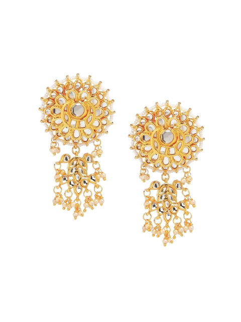 

Bamboo Tree Jewels Gold-Toned Contemporary Drop Earrings